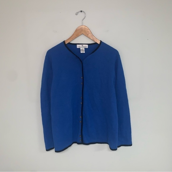 The Studio John Meyer of Norwich Vintage Cardigan Women Size XL Blue Wool Angora - Picture 2 of 8